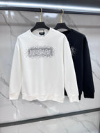 Versace sweatshirts, white and dark, crew neck with rhinestone logo