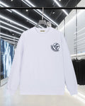 White Moncler long-sleeve sweatshirt with front crest logo