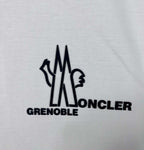 Moncler Grenoble logo graphic on white sweatshirt front