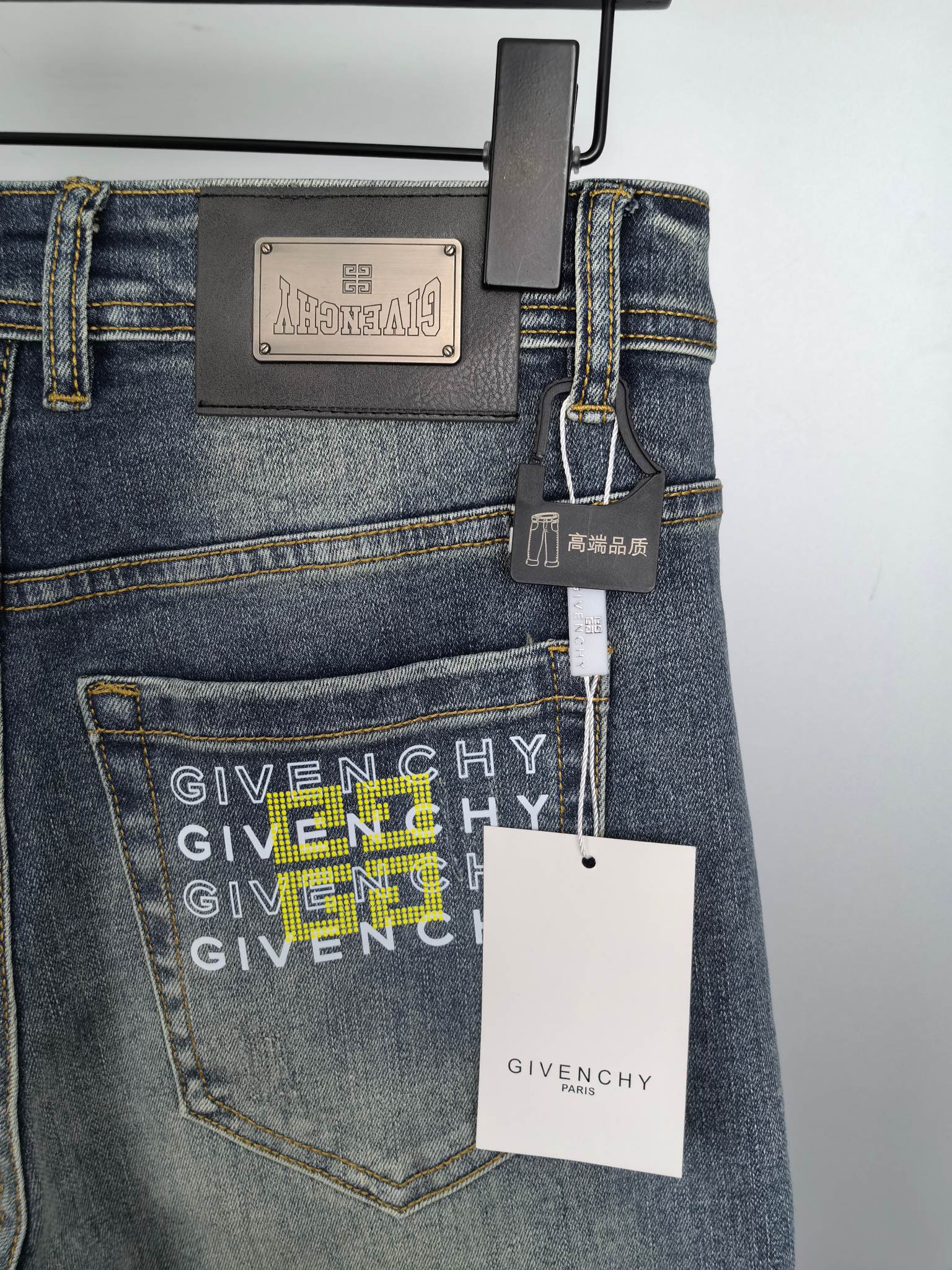Givenchy blue denim jeans with GIVENCHY patch and hanging size tags