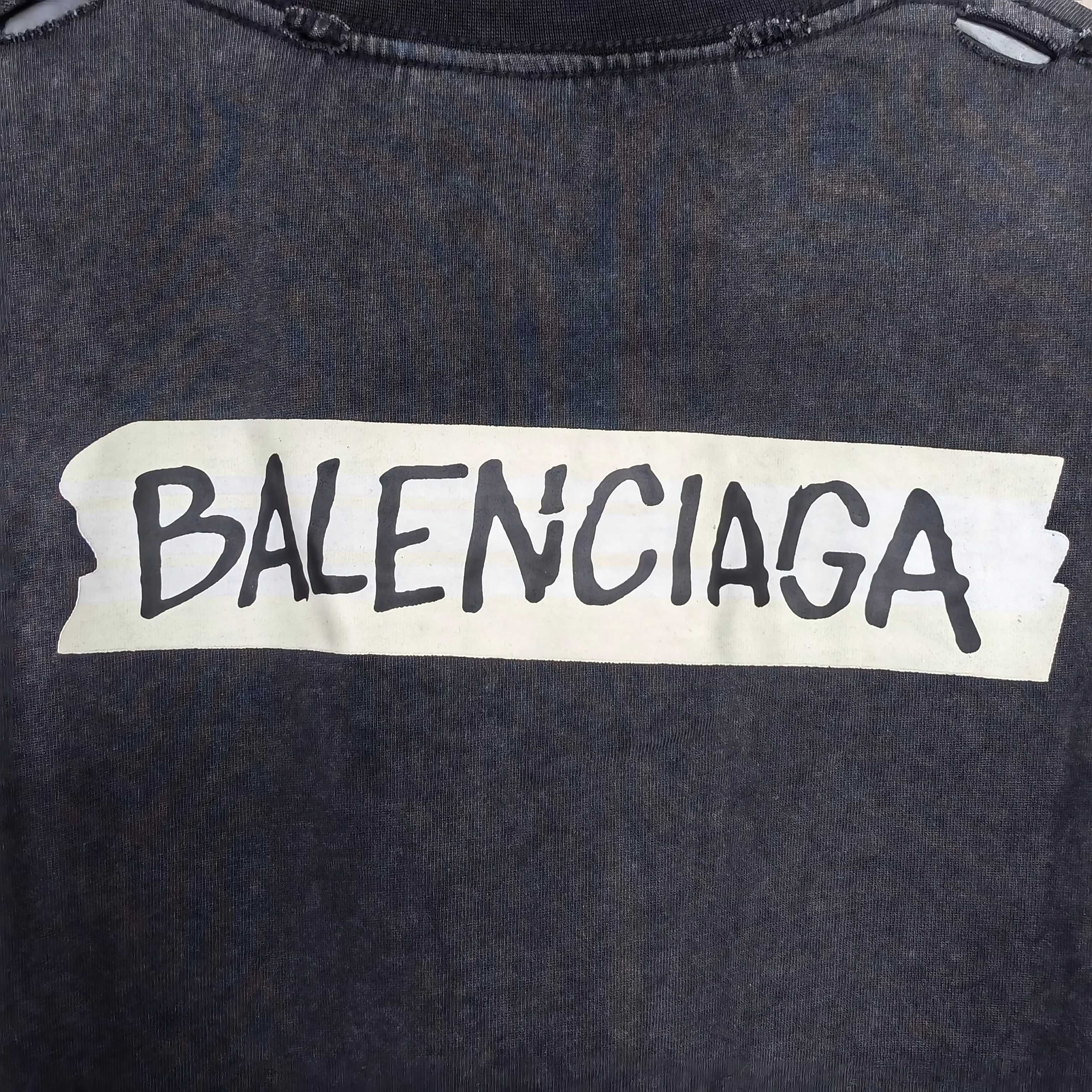 Balenciaga long-sleeve top with BALENCIAGA wordmark print across chest