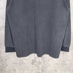 Balenciaga long-sleeve top in dark gray, relaxed fit with ribbed cuffs