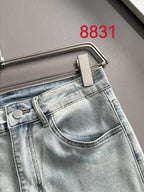 Givenchy light-wash jeans, close-up of back waistband and pocket