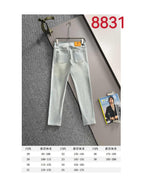Givenchy light-wash jeans with size chart