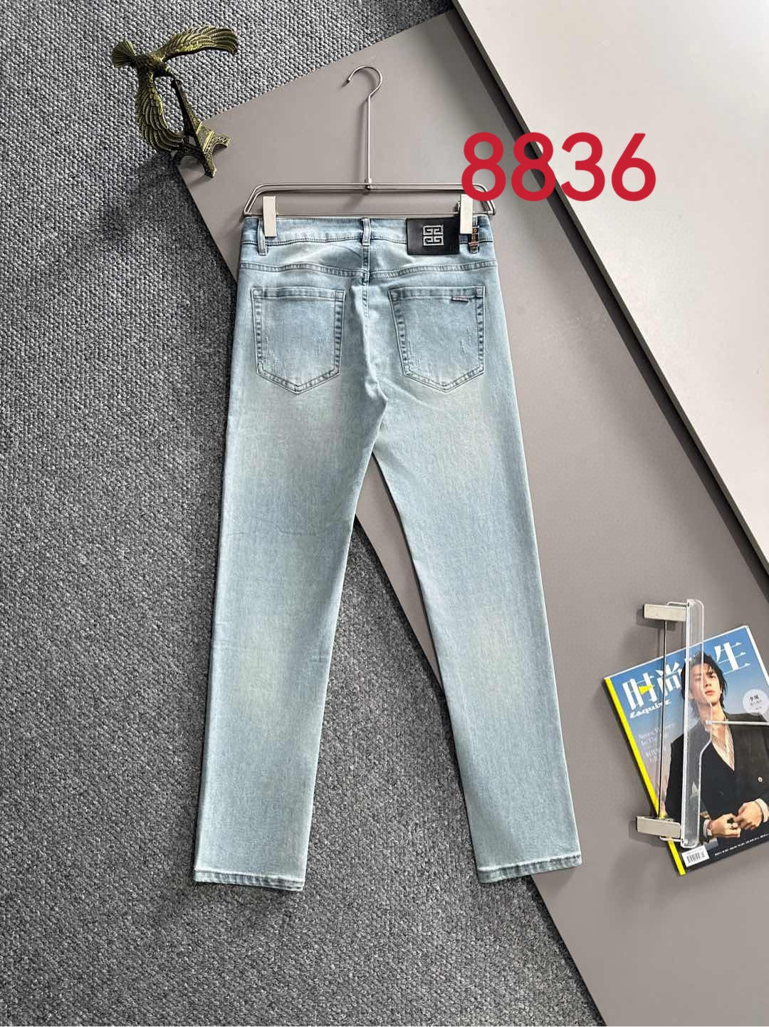 Givenchy light-wash denim jeans with front pockets and belt loops