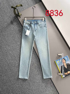 Givenchy light-wash denim jeans with hang tag and straight legs