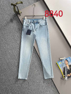 Louis Vuitton light blue denim jeans with small label on waistband and belt loops
