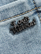 Louis Vuitton logo embroidery on denim