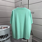 Mint green Burberry T-shirt with crew neck and plain back
