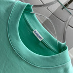 Mint green Burberry T-shirt ribbed crew neck with inner brand tag