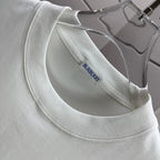 White Burberry T-shirt neckline with ribbed crew collar and small brand print