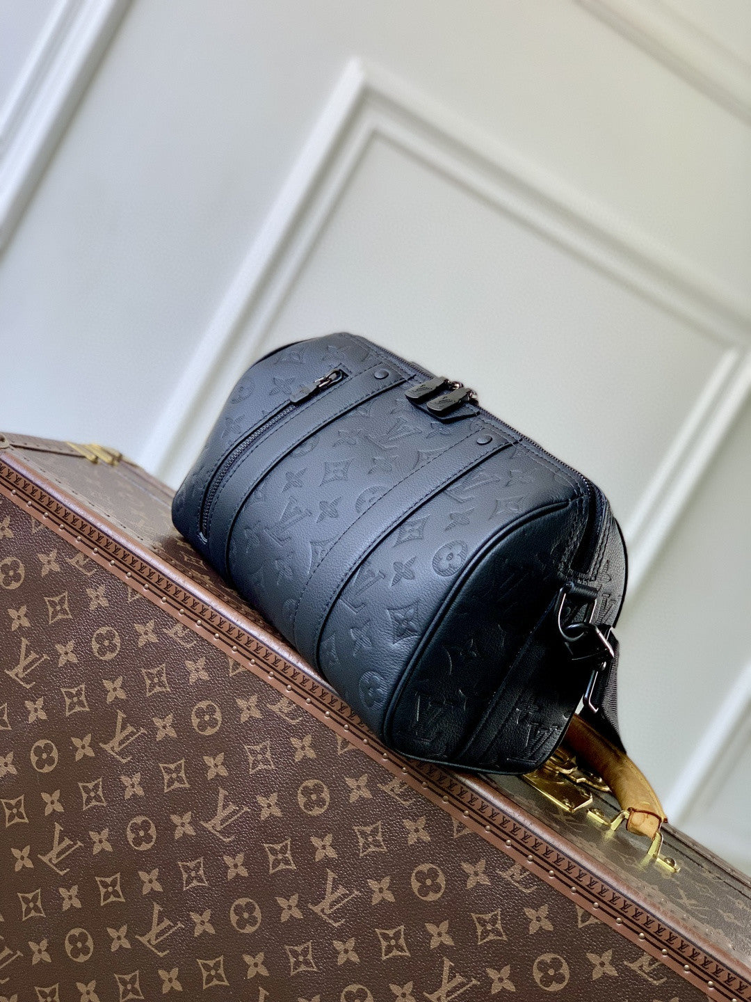 Louis Vuitton men’s crossbody bag, dark blue monogram leather with adjustable strap