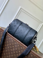 Louis Vuitton men’s shoulder bag in dark blue monogram leather with front zipper