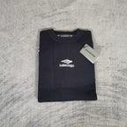 Balenciaga dark crewneck sweater with chest logo, with attached tag