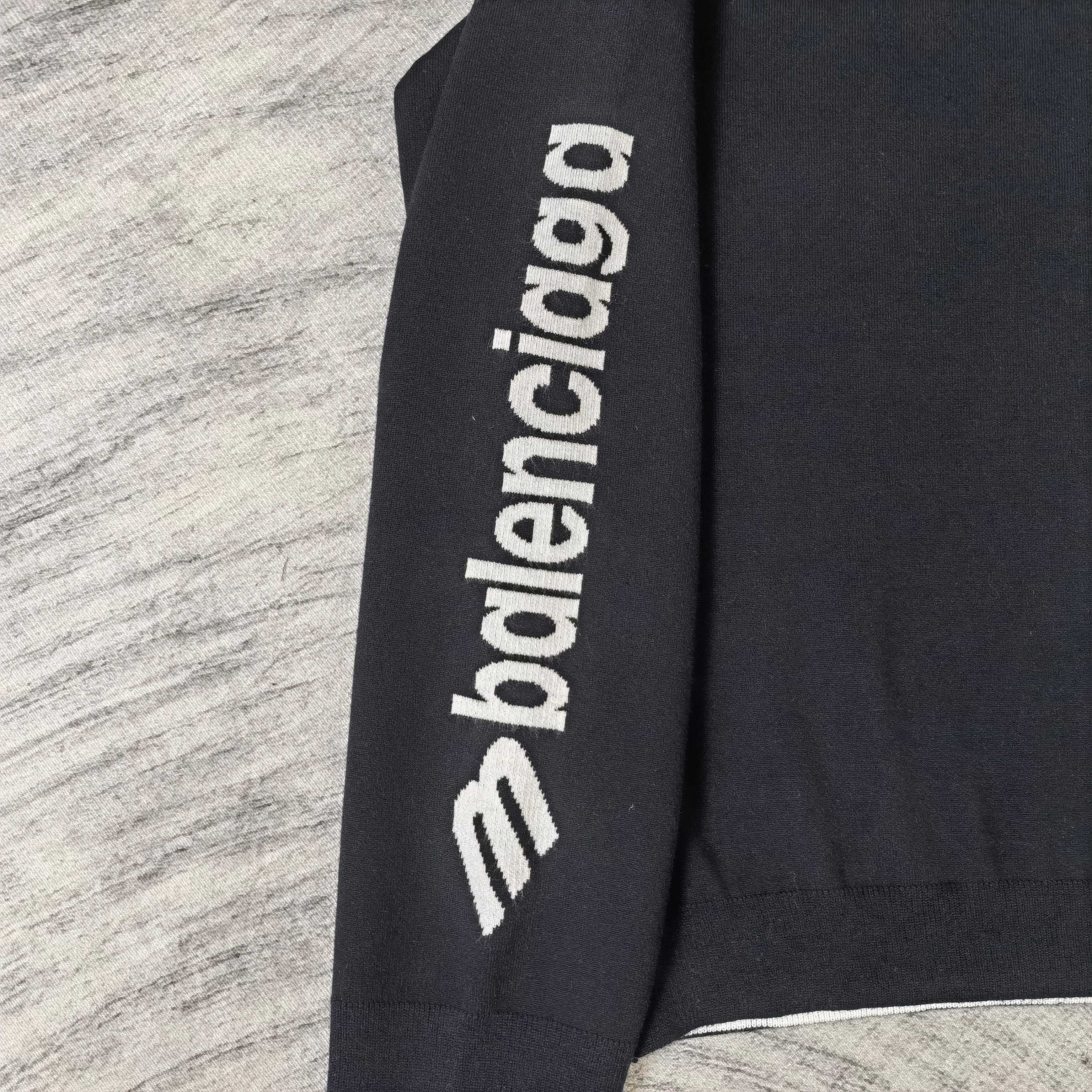 Balenciaga long-sleeve sweatshirt sleeve, dark navy with white Balenciaga logo