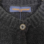 Louis Vuitton long-sleeve jacket with gold logo button and button placket