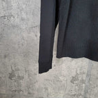 Long-sleeve knit sweater sleeve with ribbed cuffs and hem, dark