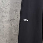 Balenciaga pants with side logo stripe, dark woven fabric, straight leg