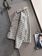 Long-sleeve jacket with allover logo print and front button placket