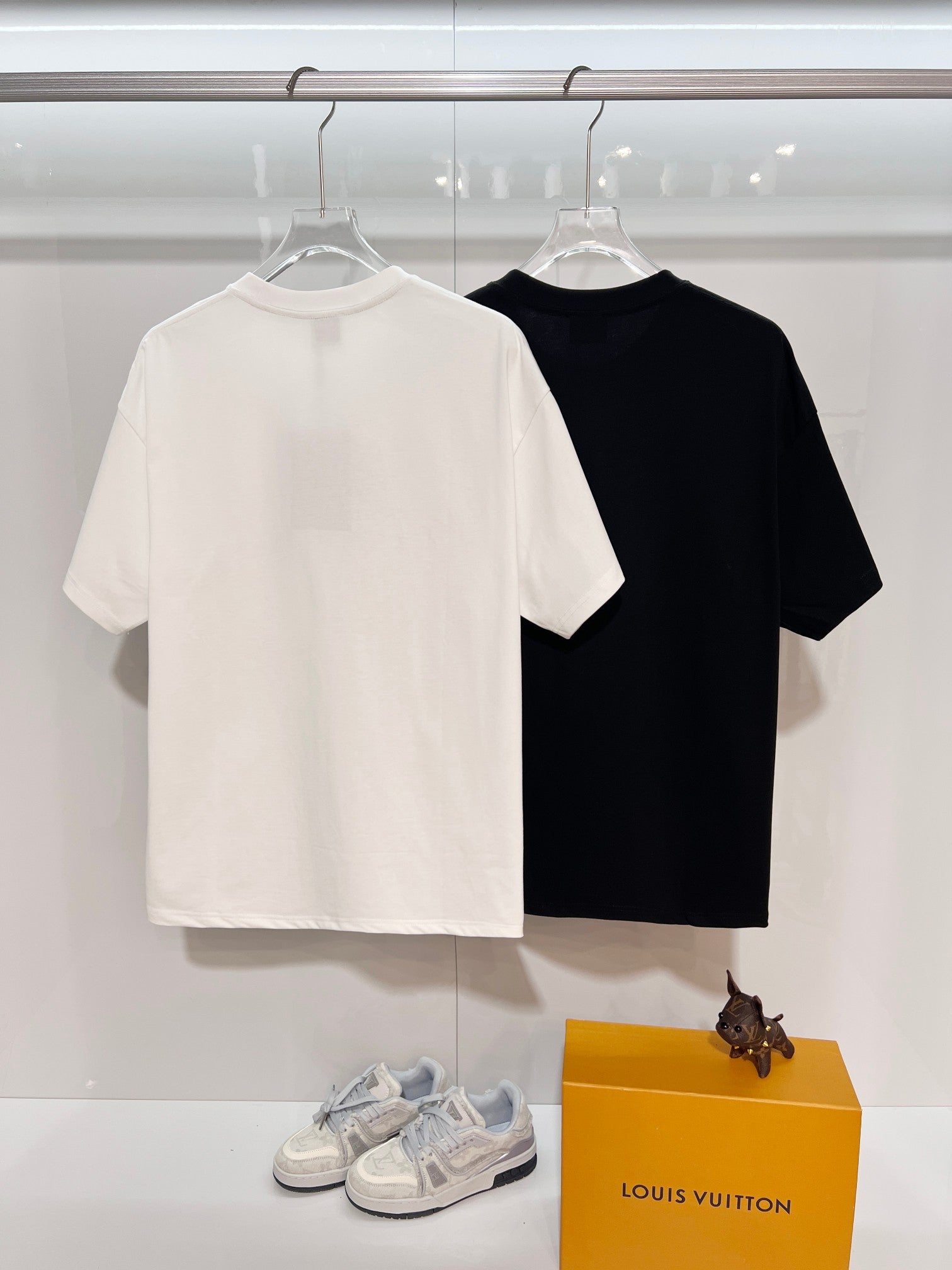 Burberry short-sleeve crewneck T-shirts, white and black