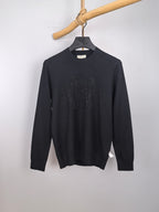 Gucci long-sleeve sweater, dark knit with sparkling logo detail