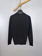 Gucci long-sleeve sweater back, dark knit with subtle logo pattern