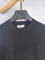Gucci long-sleeve sweater neckline, dark ribbed collar with Gucci label