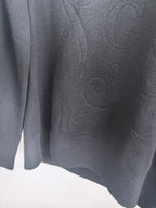 Gucci long-sleeve sweater back detail, dark knit with raised logo emboss