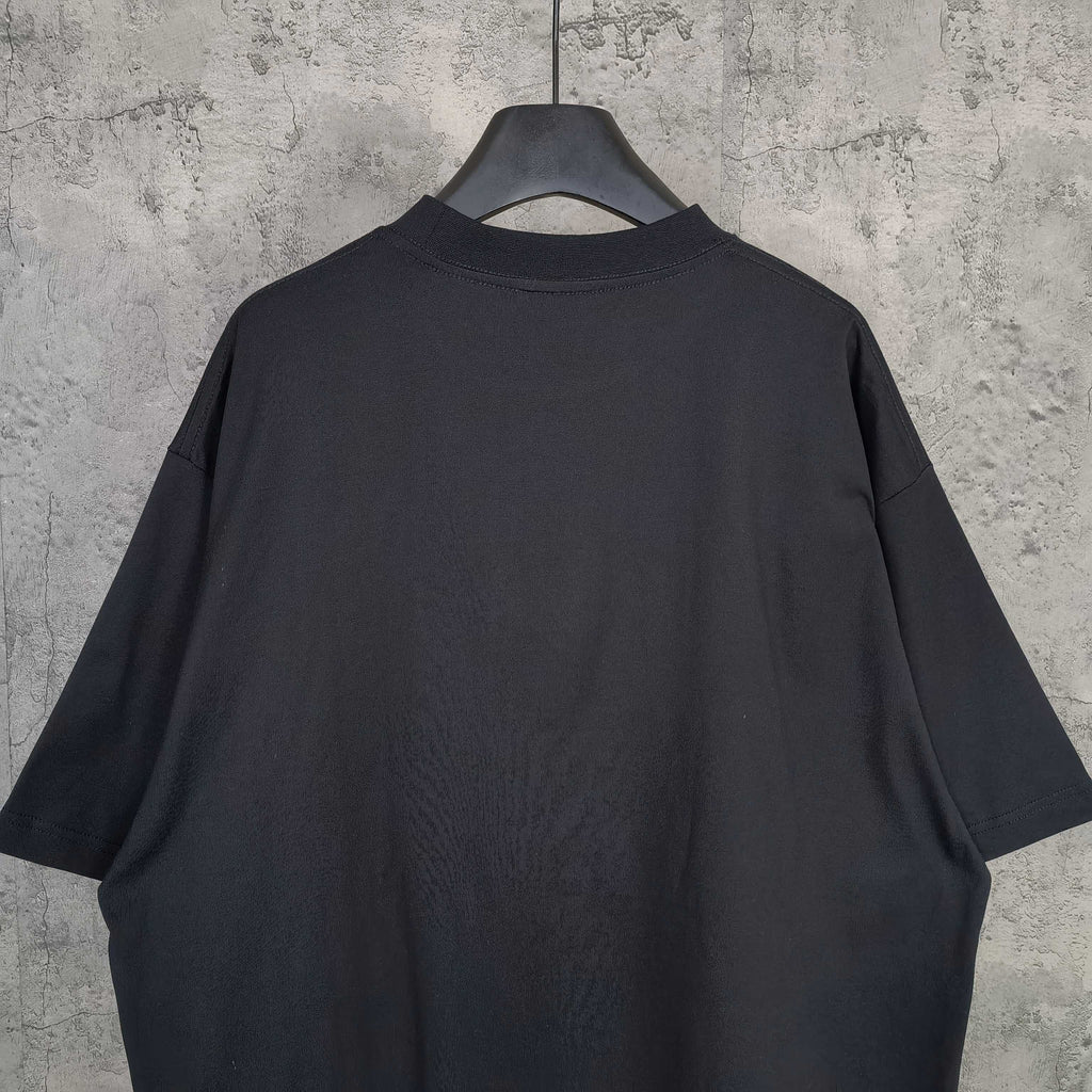 Balenciaga black short-sleeve T-shirt, plain reverse view