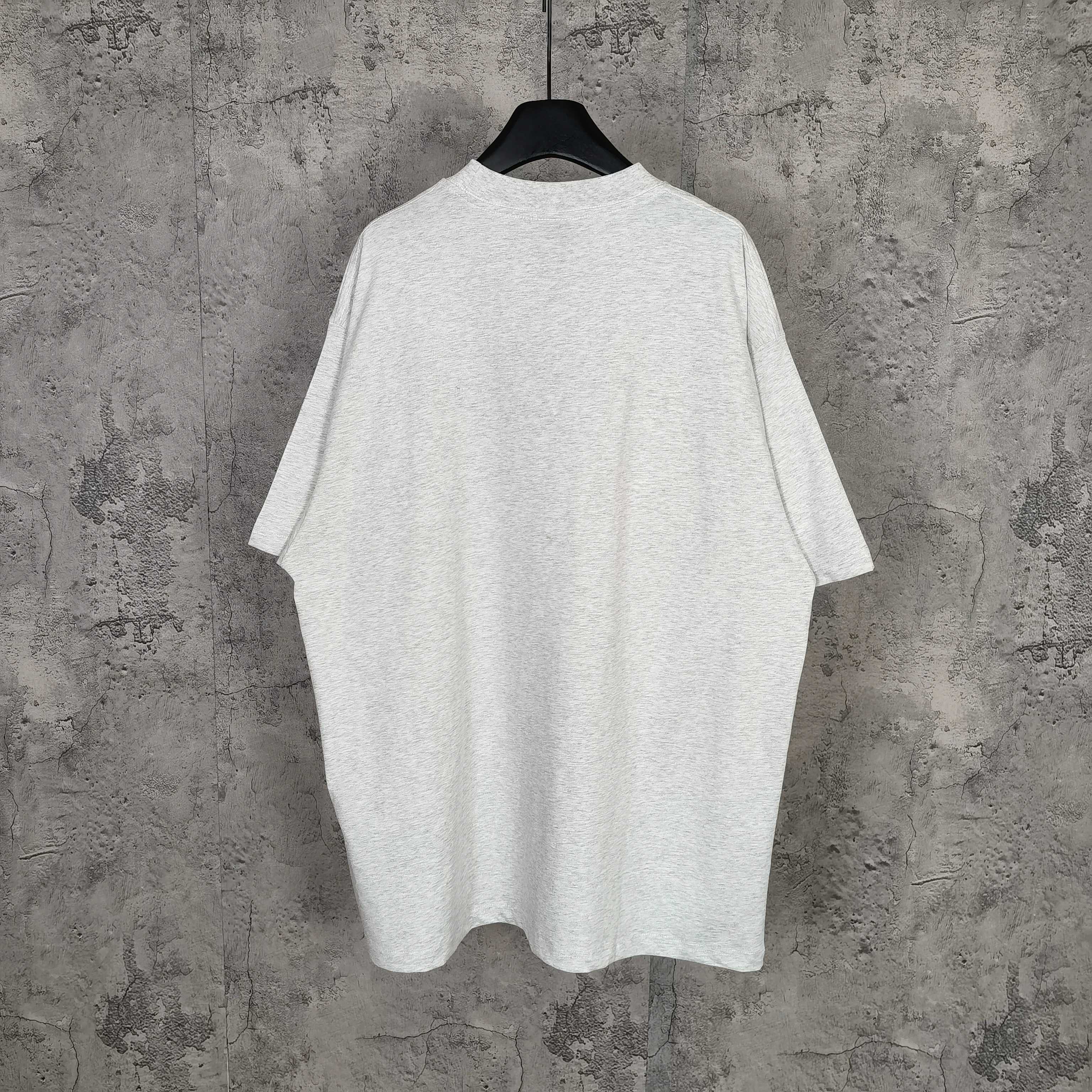 Balenciaga logo T-shirt in light gray/white, back view