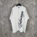 Balenciaga logo T-shirt in light gray/white with black graphic on front