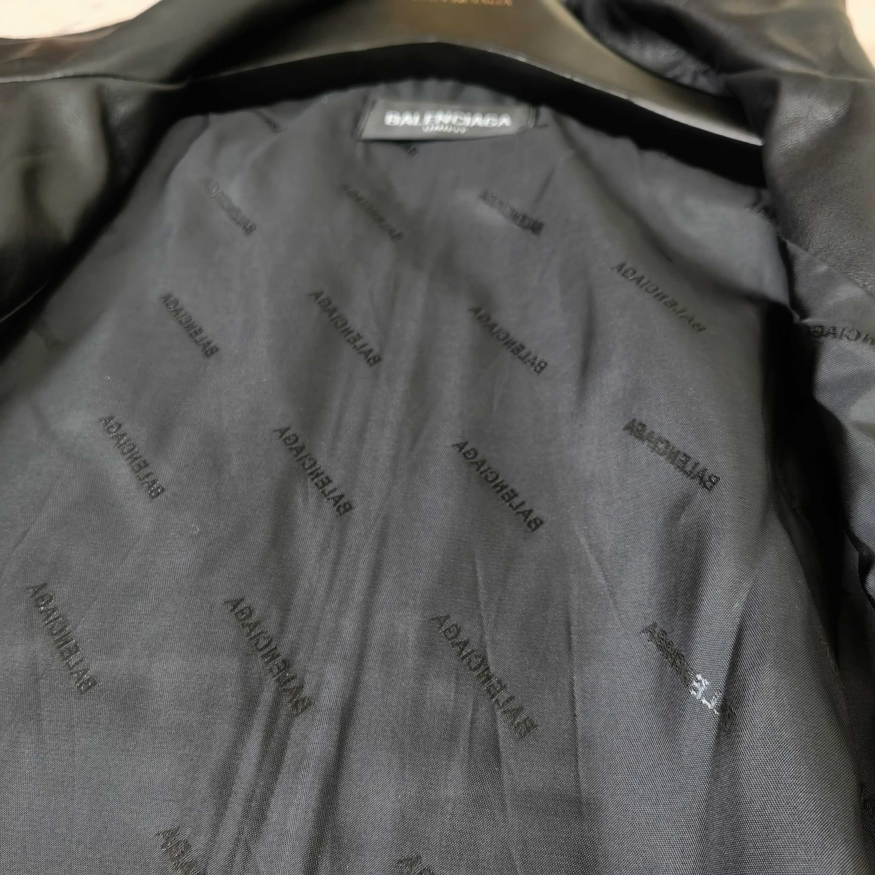Balenciaga long jacket lining with repeating Balenciaga logo print