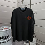 Off-White logo T-shirt, black with small red chest emblem