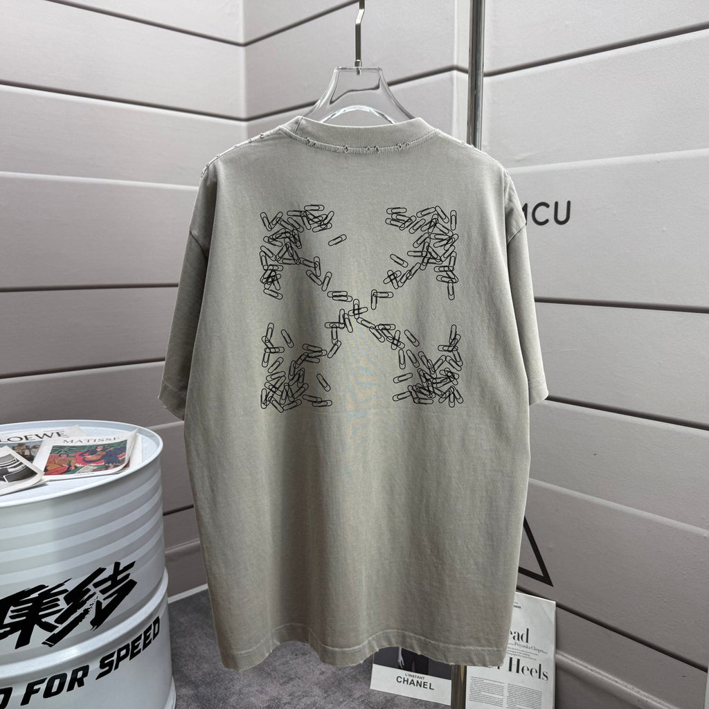 Off-White T-shirt, off-white crew neck with large chest graphic