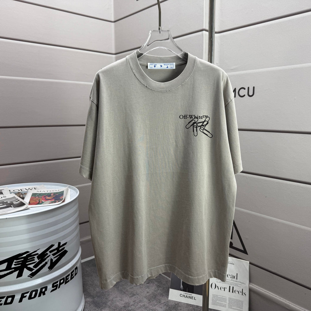 Off-White T-shirt, off-white crew neck with small chest logo print