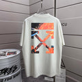 Off-White graphic back T-shirt in off-white with large multicolor abstract print