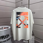 Off-White graphic back T-shirt in off-white with large multicolor abstract print