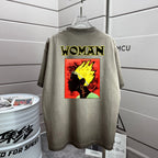 Off-White graphic T-shirt with large back print, short sleeves, crew neck