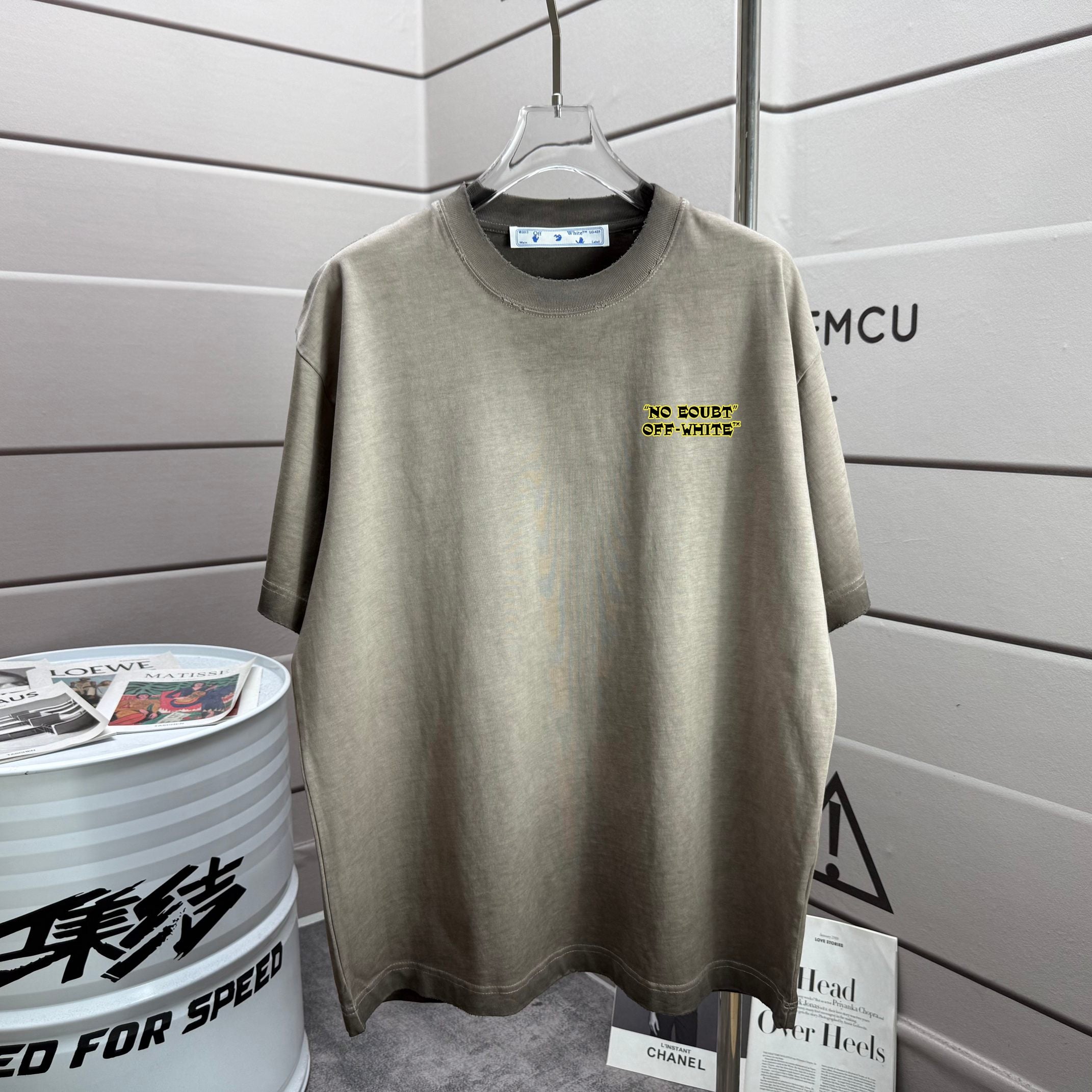 Graphic T-shirt, short sleeves, crew neck with small front text print