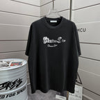 Black short-sleeve crewneck T-shirt with Christian Dior graphic