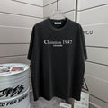 Dior black T-shirt with “Christian 1947 Couture” graphic on chest