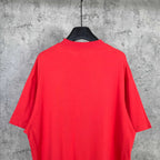 Balenciaga red short-sleeve T-shirt, plain back view with wide sleeves