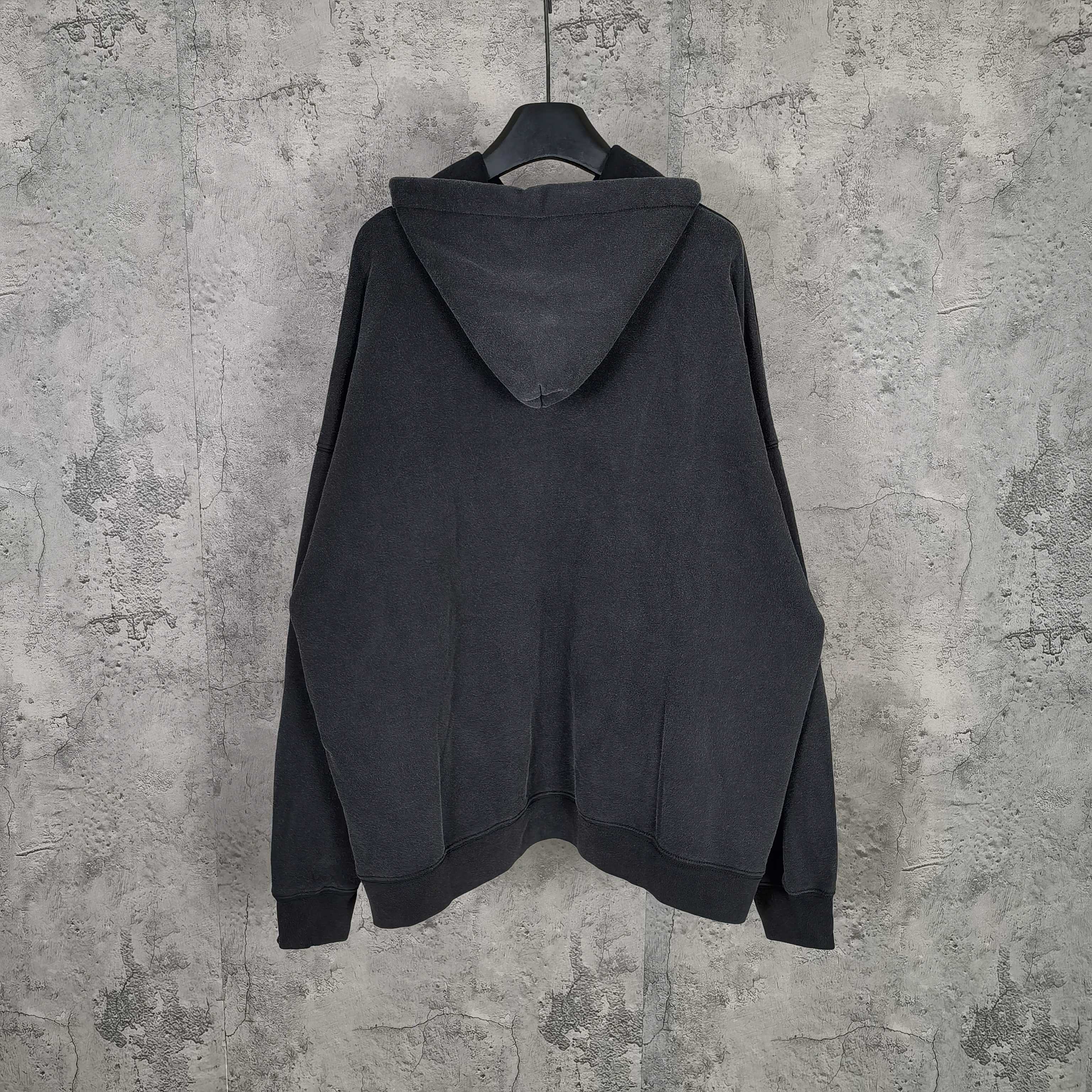 Balenciaga long-sleeve hoodie, dark back view with hood and kangaroo pocket
