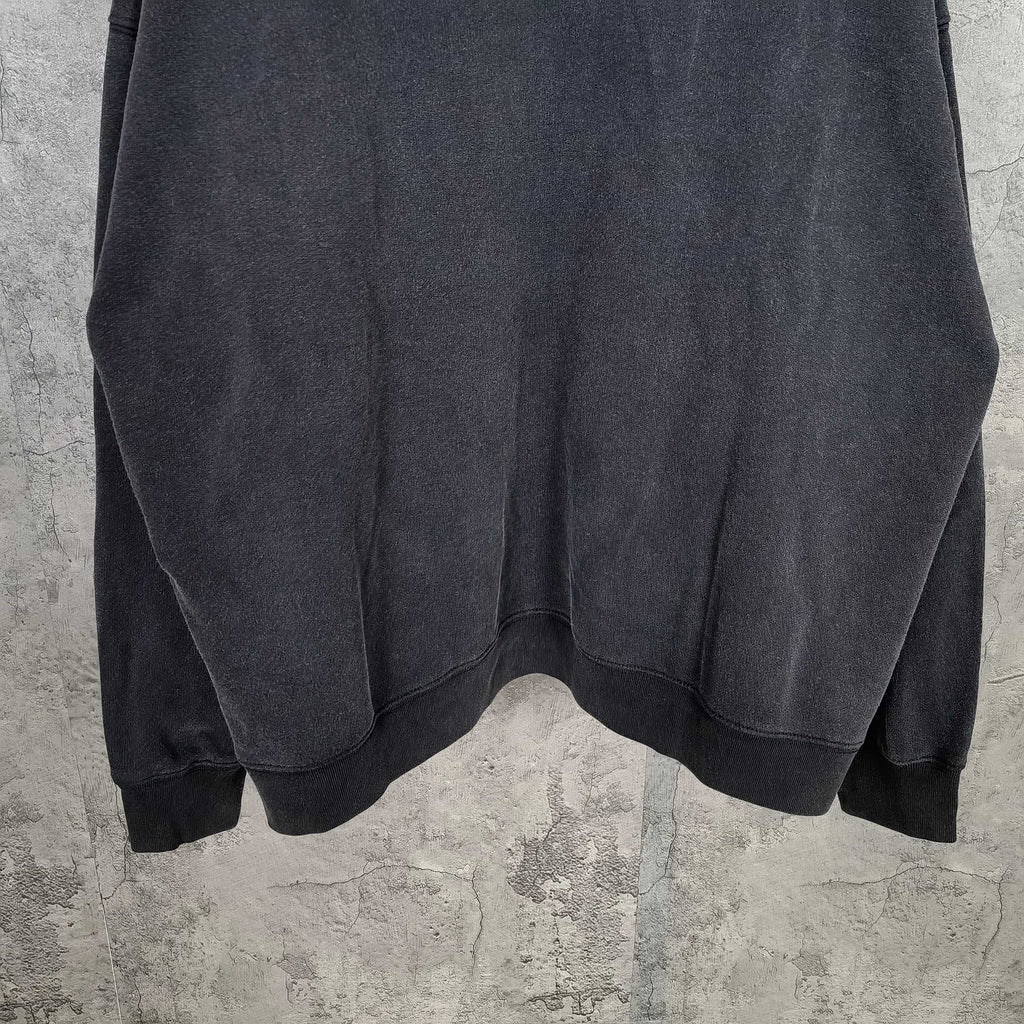 Balenciaga long pullover sweatshirt in dark gray with ribbed cuffs and hem