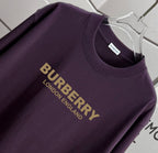 Burberry short-sleeve T-shirt, dark purple, crewneck and large logo text print