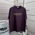 Burberry short-sleeve T-shirt in dark purple with large front logo print