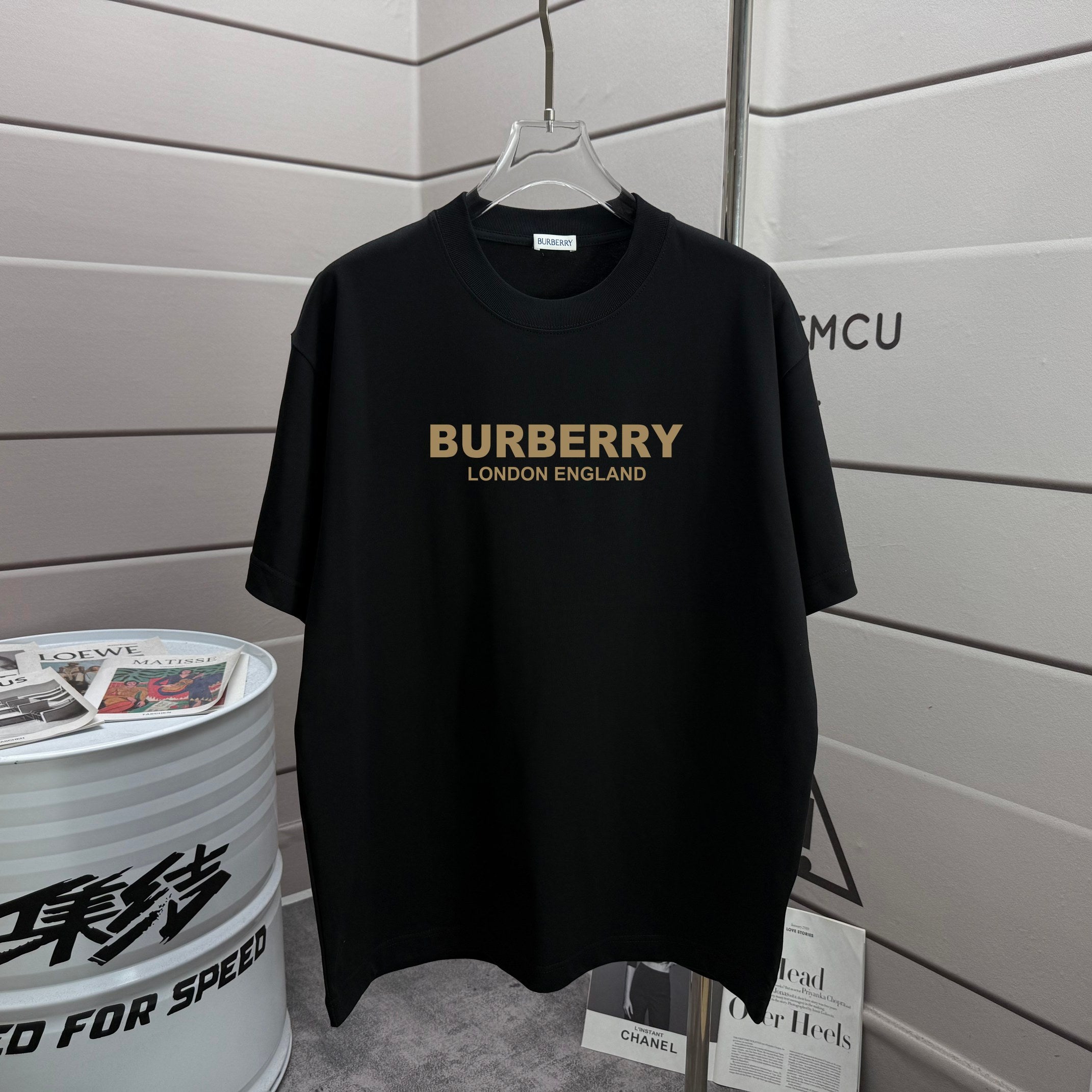 Burberry black T-shirt with “BURBERRY LONDON ENGLAND” logo front print
