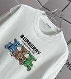 White Burberry logo T-shirt with multicolor teddy graphic detail