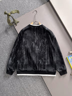 Black long-sleeve sweatshirt with white hem band and DiR logo on chest