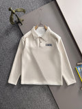 Dior long-sleeve polo shirt in light cream with buttoned collar and chest logo